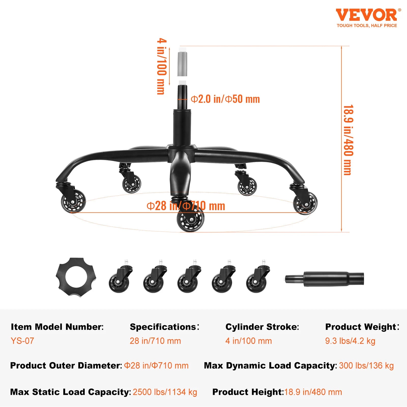 SucceBuy Office Chair Base – Heavy-Duty Universal Replacement