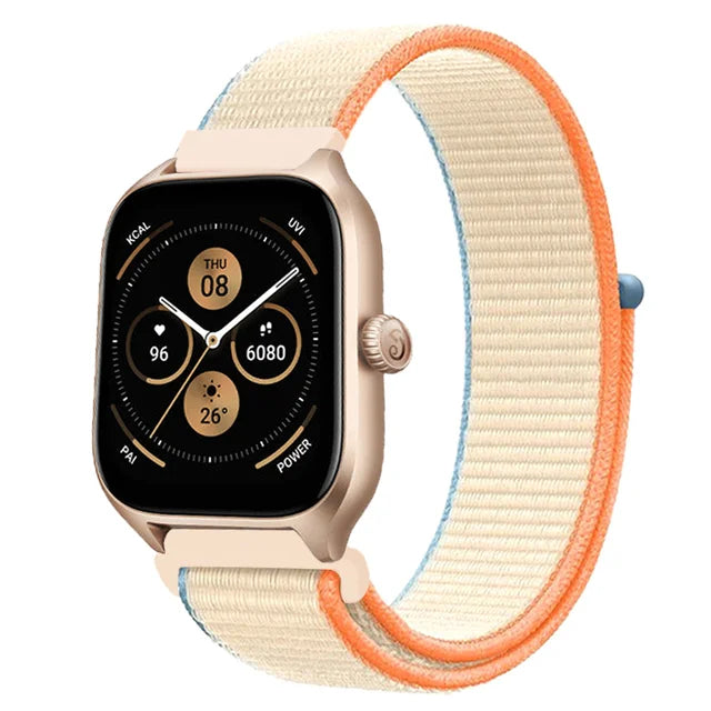 20mm 22mm Nylon Loop Strap for Amazfit GTR 42 47mm/GTR2/2e/3/3 Pro/4/GTS/GTS2/mini/3/4 Bracelet for Amazfit Bip-U-S/Stratos 2 2S