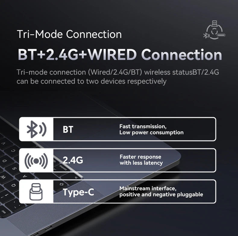 ATTACK SHARK X6 Wireless Macro Gaming Mouse PAW3395 26000 DPI Tri-Mode Wired/2.4G/BT5.2 Connection Magnetic Charging Base Mouse