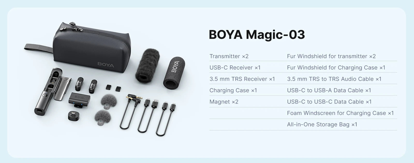 BOYA BOYA Magic Wireless Lavalier Microphone 4 Forms in 1 Mic for iPhone Android USB-C Phone Camera for Interview Live Streaming