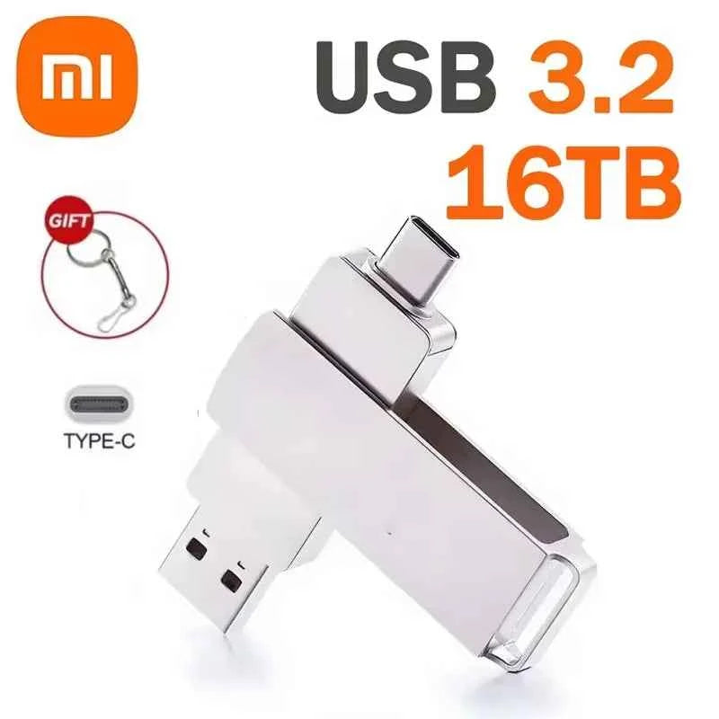 Xiaomi USB 3.2 16TB USB Flash Drive Memory Type-C 2-In-1 8TB 4TB OTG Pendrive 2TB High Speed Flash Disk 1TB For PC Laptop