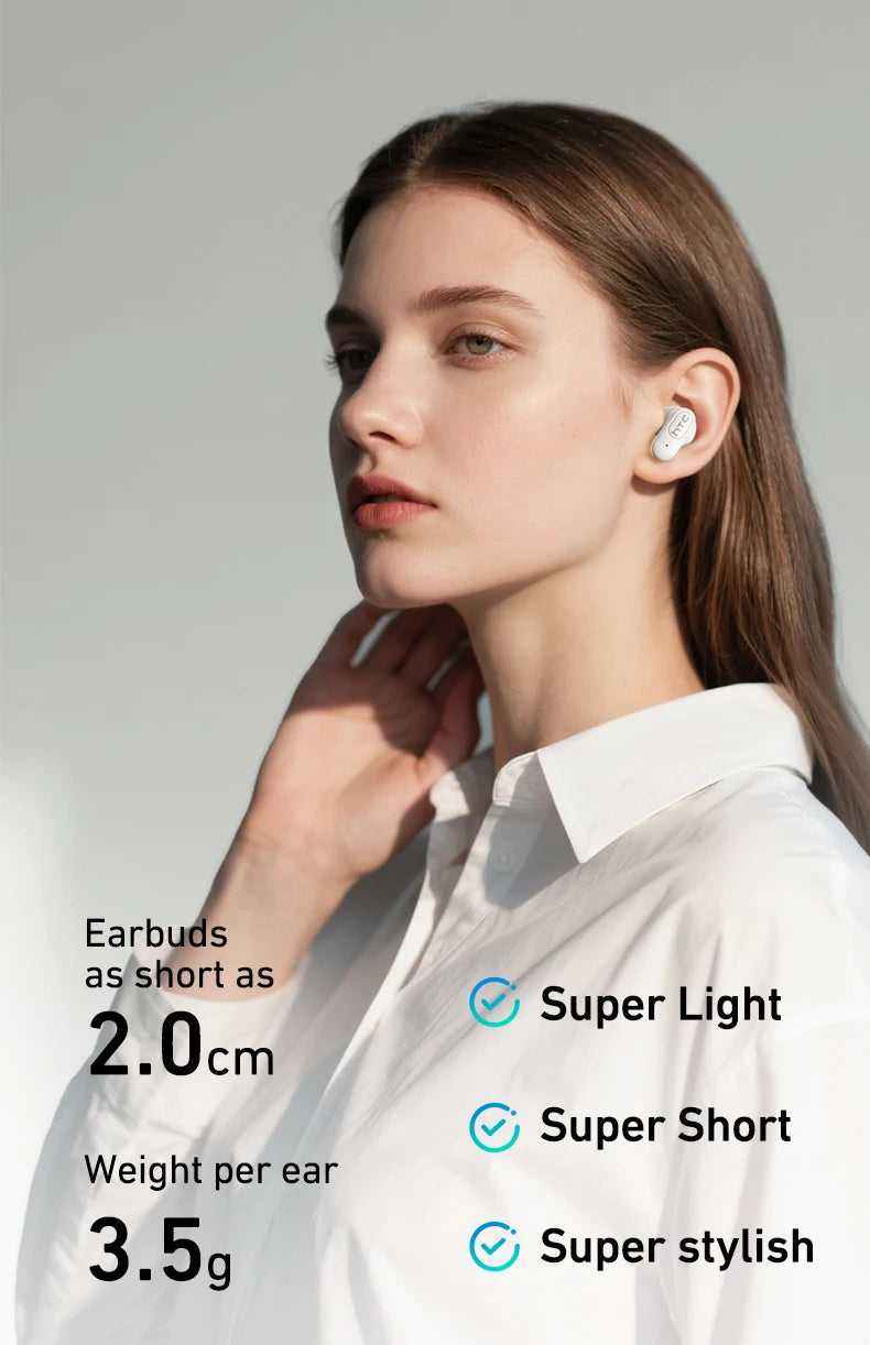 HTC NE51 Bluetooth Earphones TWS Mini EarBuds Sports Wireless Headphones Smart Noise Reduction Earbuds Green Black
