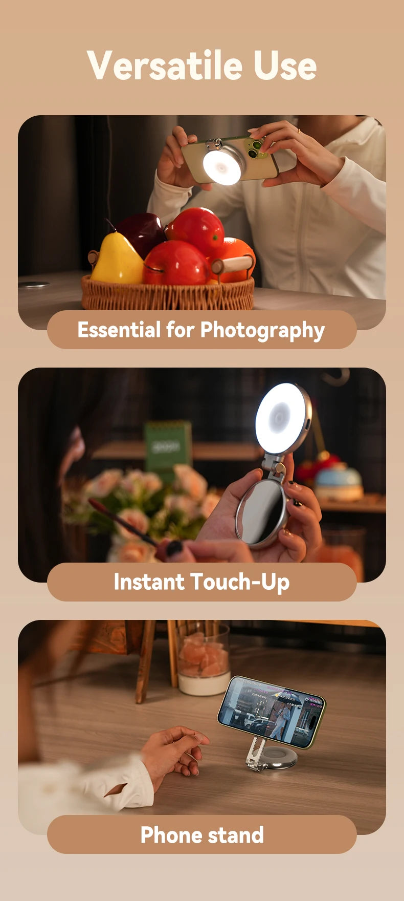 TELESIN Magnetic Phone Camera Hand Grip Universal Smart Phone Holder with Remote Control for iPhone & Android Bluetooth Shooting Aid