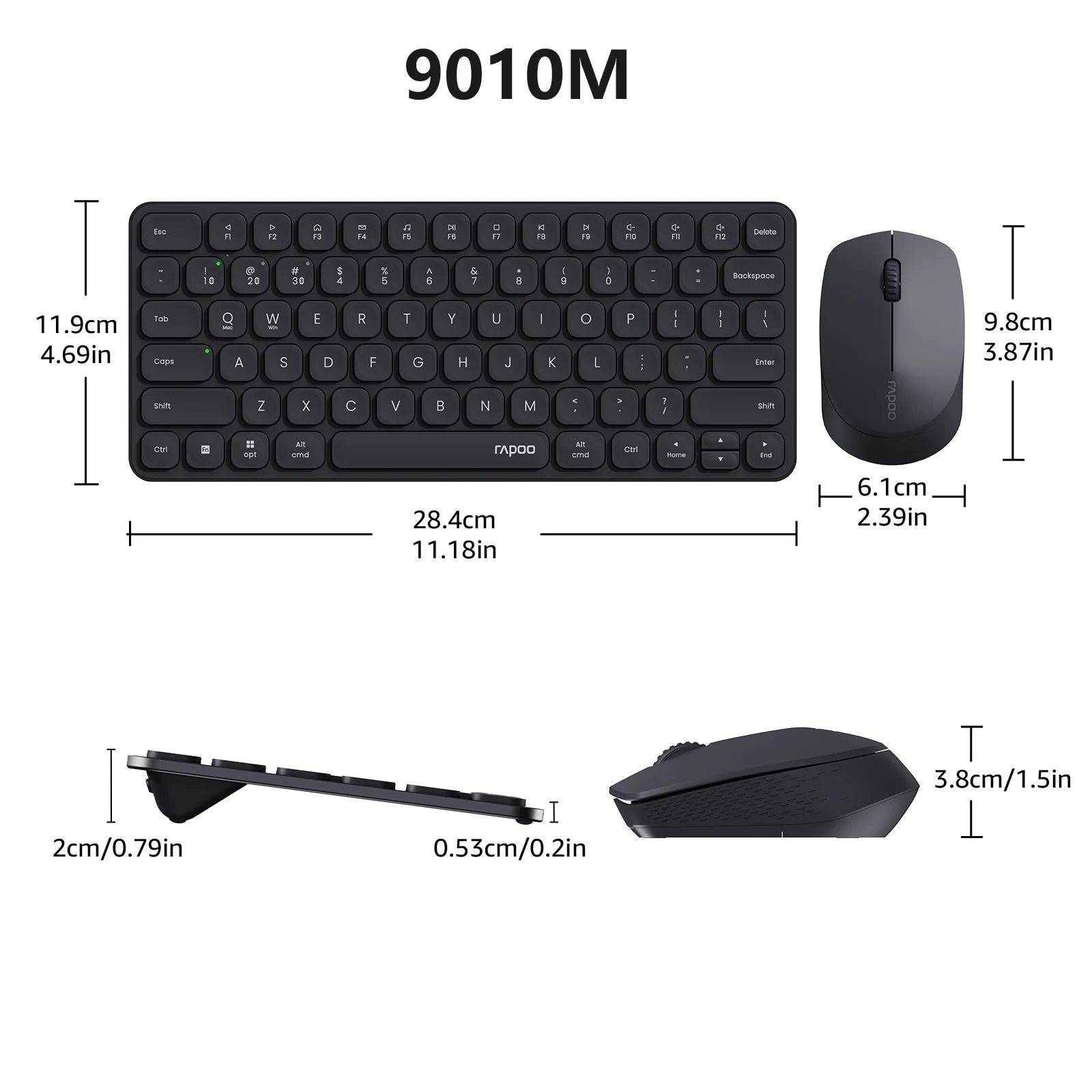 Rapoo 9010M/E9050L/E9350L Multi-Device Wireless Bluetooth Keyboard 2.4G/Bluetooth 5.0/4.0 Support 4 Devices