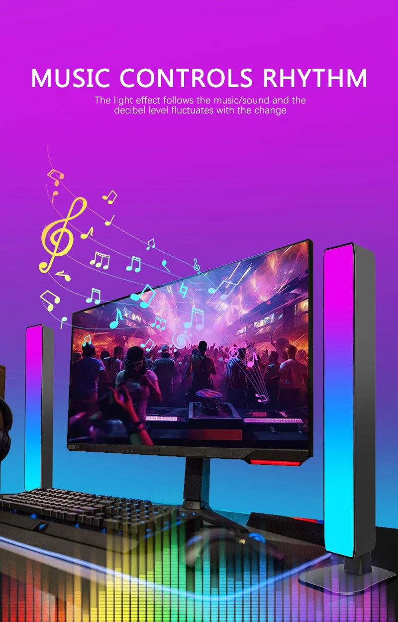 Smart Tuya RGB Gaming Atmosphere Light WIFI TV Game Computer Desktop Decor Desk Lamp  App Remote Control Car Music Rhythm Light