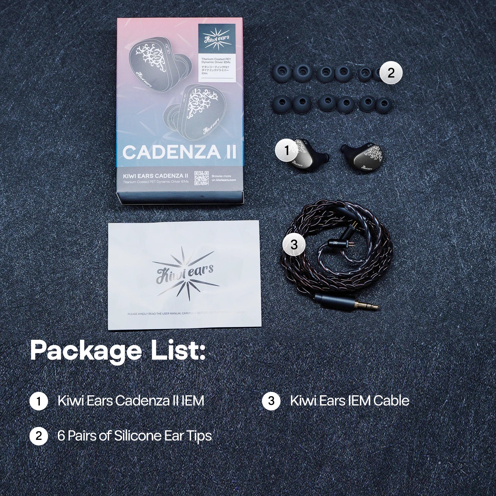 Linsoul Kiwi Ears Cadenza II IEM 10mm Titanium DD with KARS 2.0 Premium Construction Hifi Earphones & High-Quality Cable