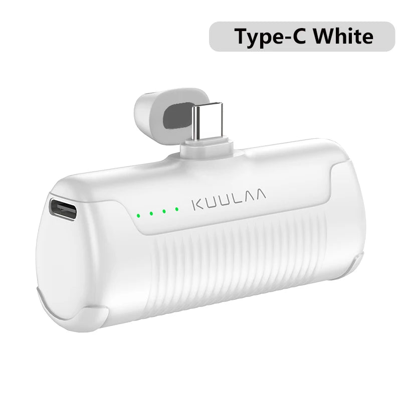 KUULAA Mini Power Bank 4500mAh - Portable Charger for iPhone17 16 15 14 13 Pro Max & Samsung/Xiaomi - External Battery PowerBank