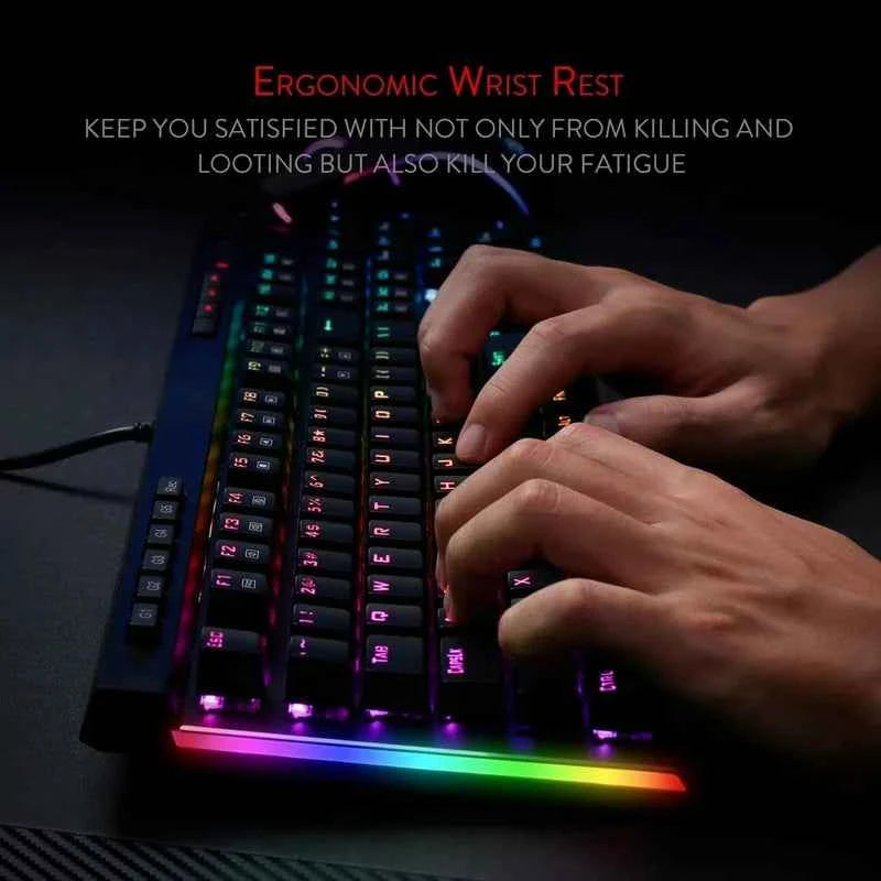 Redragon K580 VATA RGB 104 Keys LED USB Backlit Mechanical Gaming Wired Backlight Computer Keyboard Anti-ghosting with Macro Key