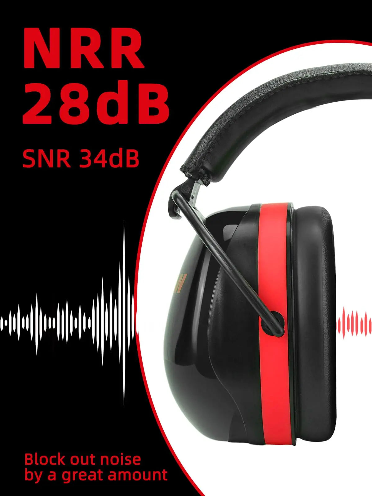 ZOHAN Noise Reduction Earmuffs Hearing Protection Safety Earmuffs Ear Defenders NRR 28dB For Autism Shooting Mowing Fire works