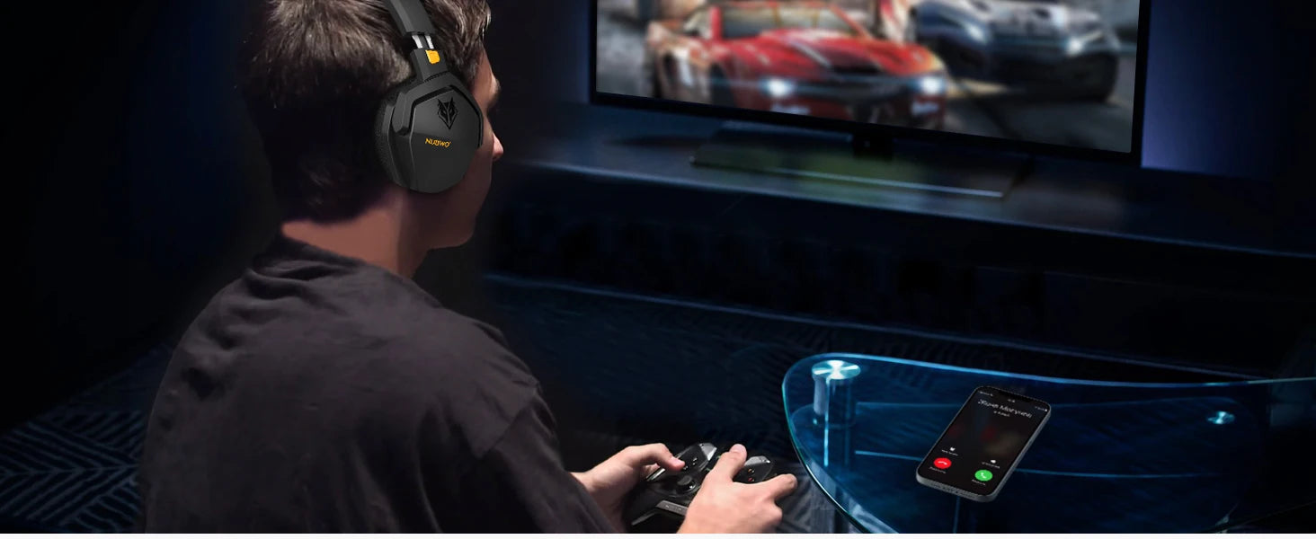 NUBWO G06 Wireless Gaming Headset – 2.4G & Bluetooth Headphones with Mic, 5ms Low Latency, 7.1 Surround Sound for PC, PS4 & PS5.