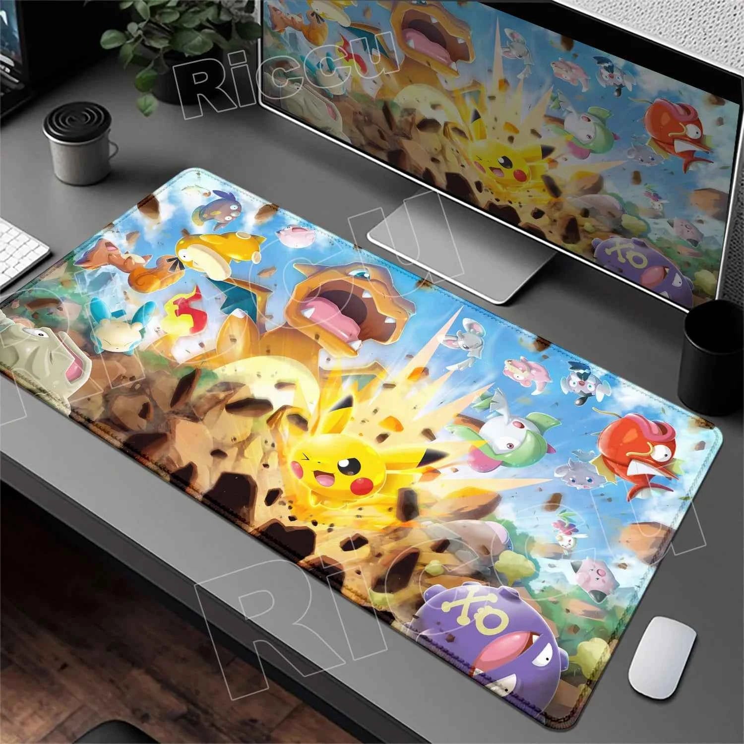 HD 900x400 Rubber Large PC Mousepad Gaming Mouse Pad Accessories Pikachu Slowpoke XXL Desk Keyboard Mat Computer Laptop Mausepad