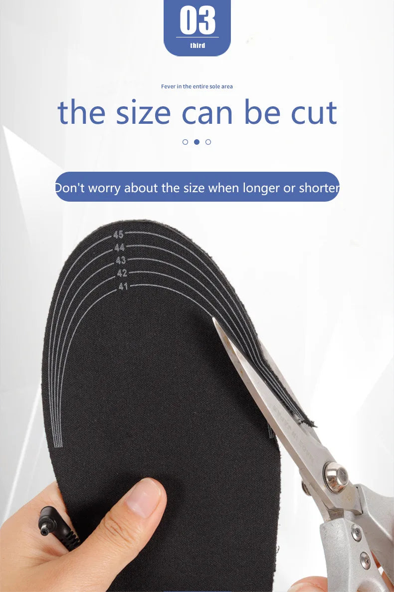 USB Electric Heated Insoles EVA Mat Feet Warmer Can Be Cut And Washable Thermal For Shoes Warming Foot Pad