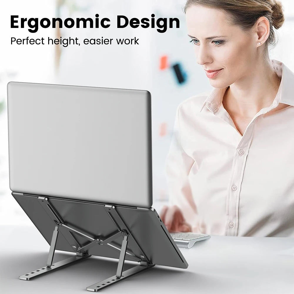 Portable Laptop Stand Aluminum Notebook Support Computer Bracket MacBook Air Pro Holder Accessories Foldable Lap Top Base For Pc - WinSupport Tech