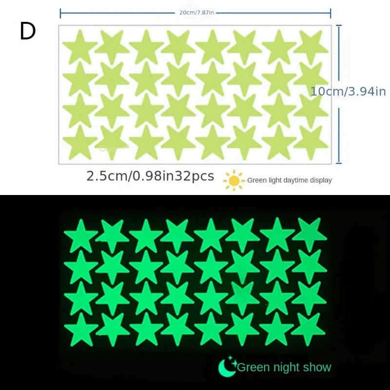 Glow in The Dark Wall Stickerst Adhesive Dots Luminous Ceiling Decals for Kids Bedroom Halloween Home Decoration