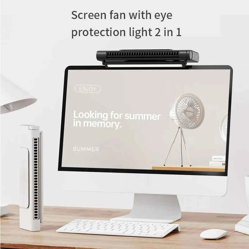 2025 Upgraded Portable Air Conditioner USB Charger Adjustable Office Computer Screen Mounted Electric Fan Desktop Tower Fan