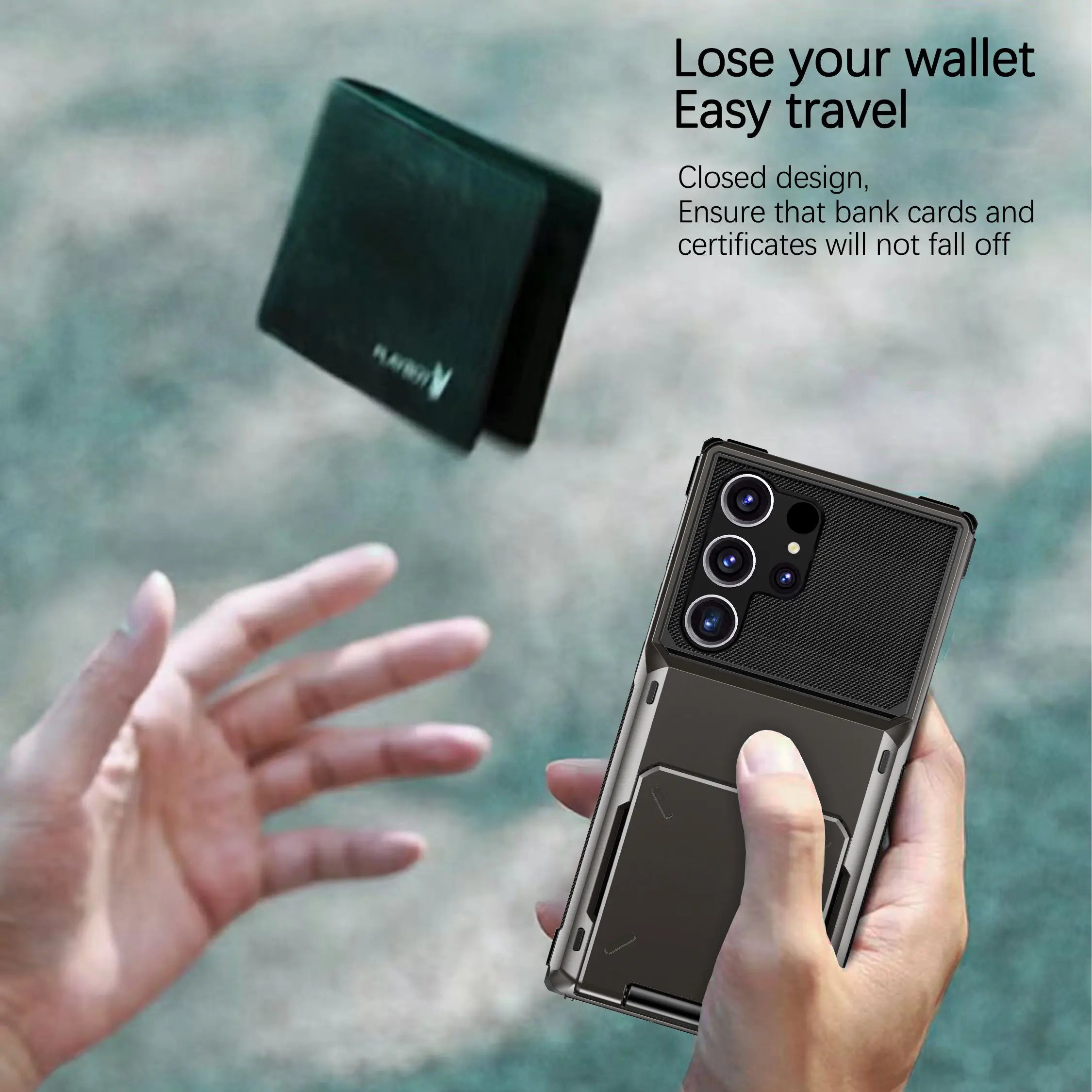 For Samsung Galaxy S25 S24 Ultra S25 S24 Plus S24 FE Wallet Case with Card Holder, Dual Layer Heavy Duty Shockproof Phone Cover