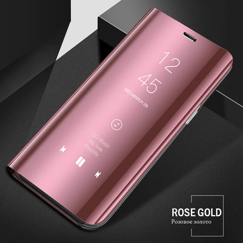 For Samsung Galaxy S26 S25 Ultra Plus FE Edge 5G Smart Mirror Protector Case Flip Holder Shockproof Cover Sumsung S26 Pro Fundas
