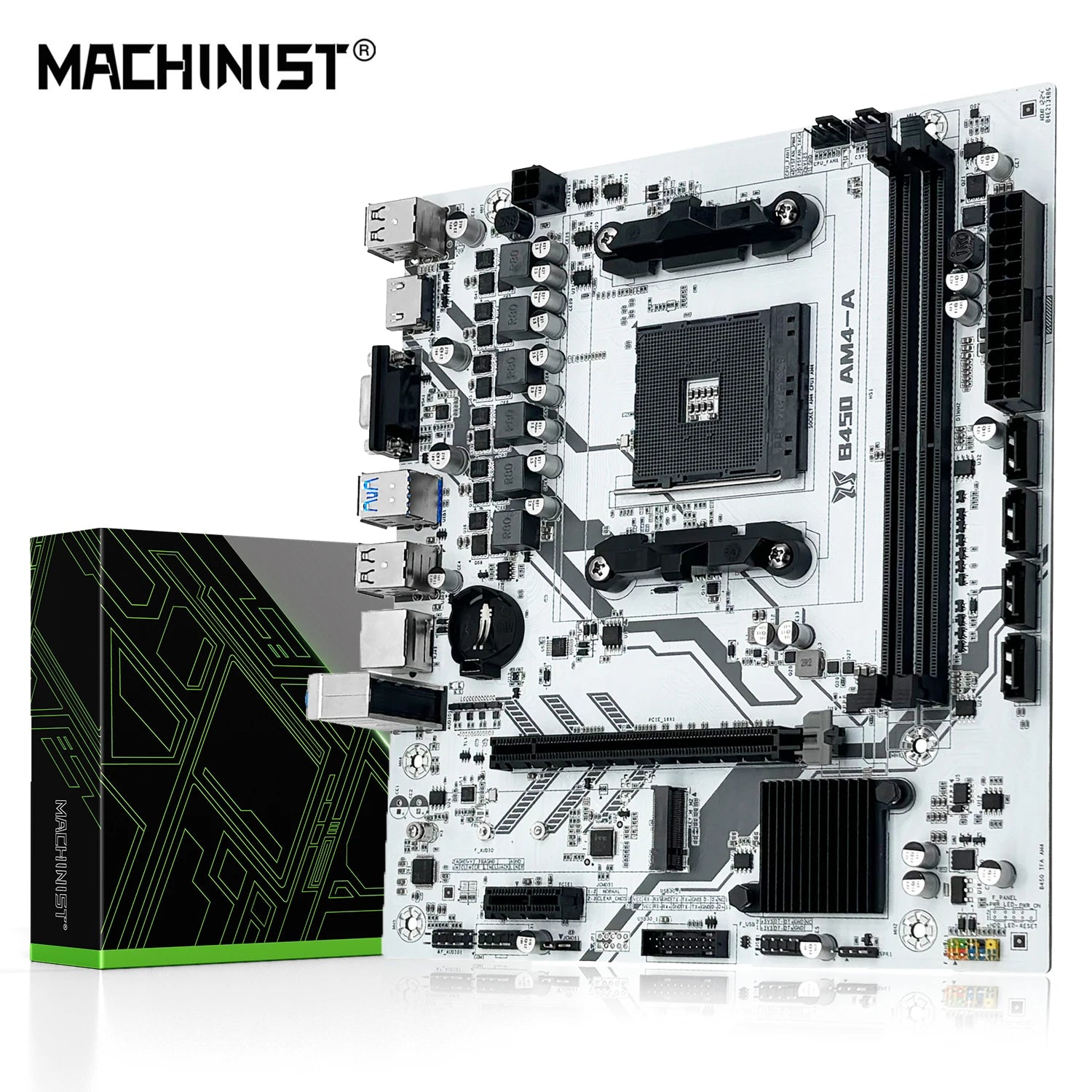 MACHINIST B450 Motherboard AMD Processor Dual-channel DDR4 Memory AM4 Mainboard M.2 NVME (Supports Ryzen 5500 5600 5600G CPU) - WinSupport Tech