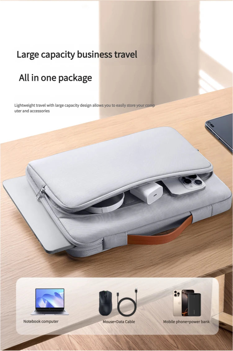 Dormin Shockproof Laptop Crossbody Bag – Protective Sleeve with Adjustable Strap & Handle for MacBook Air 13”, MateBook 14, Lenovo, Huawei