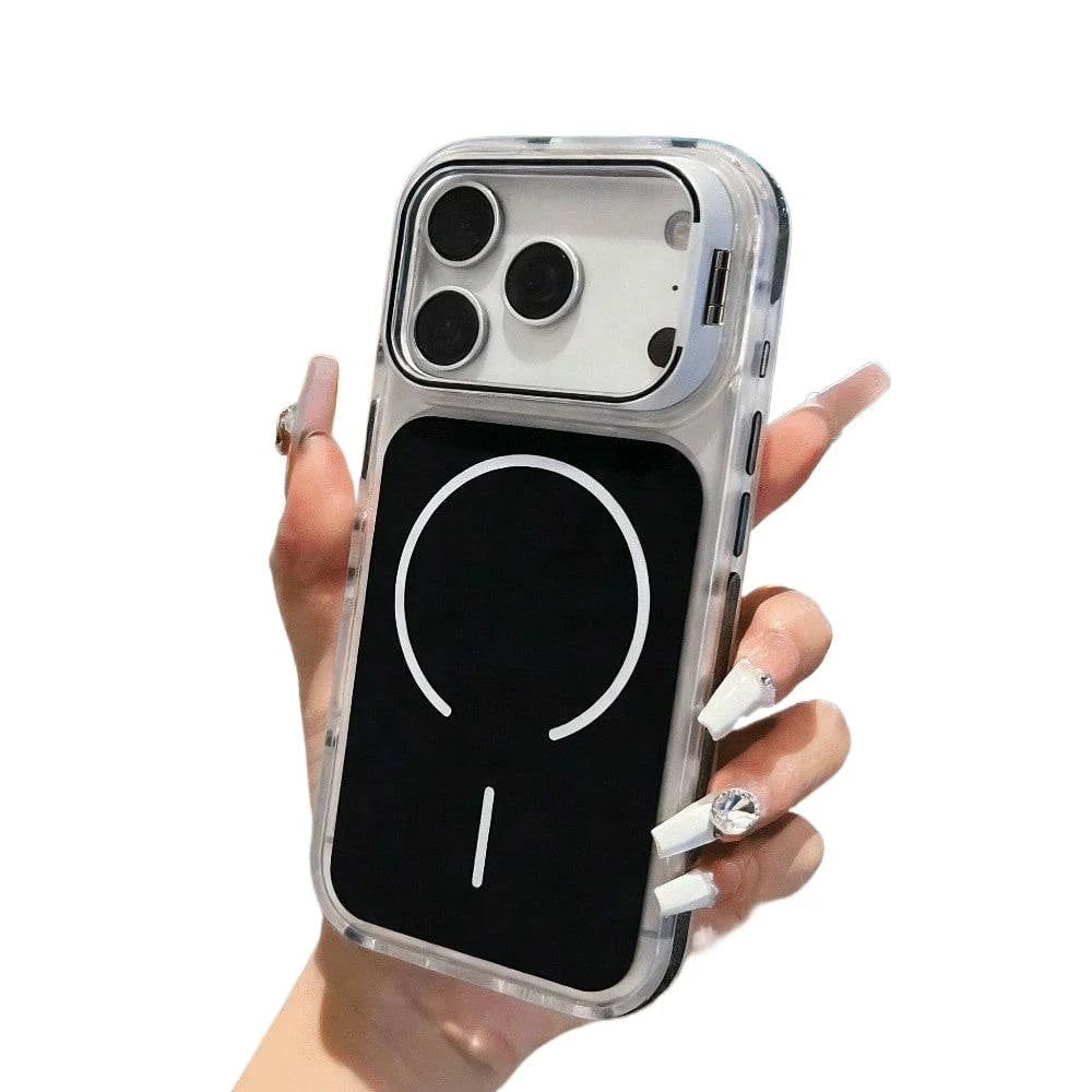 Magnetic Camera Mount Phone Case for iPhone 17 Pro Max, iPhone 16 Pro, iPhone 15/14 Pro, and iPhone 13/12 with Non-Slip Edges