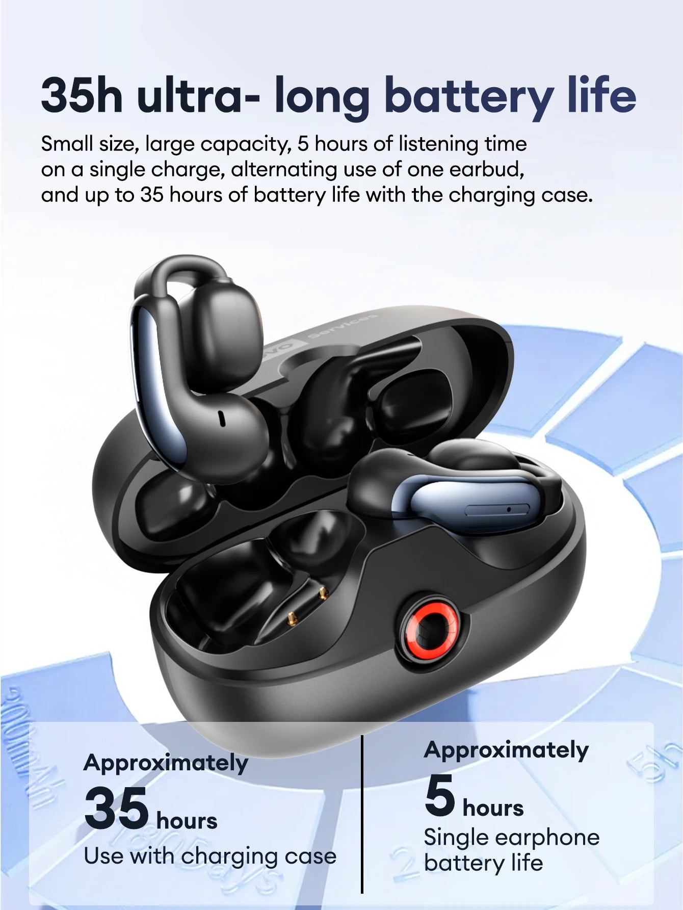 NEW Lenovo LES-108 Bone Conduction Earphones Open Ear Clip Wireless Earbuds Bluetooth 6.0 Sports Headphones with Mic Waterproof
