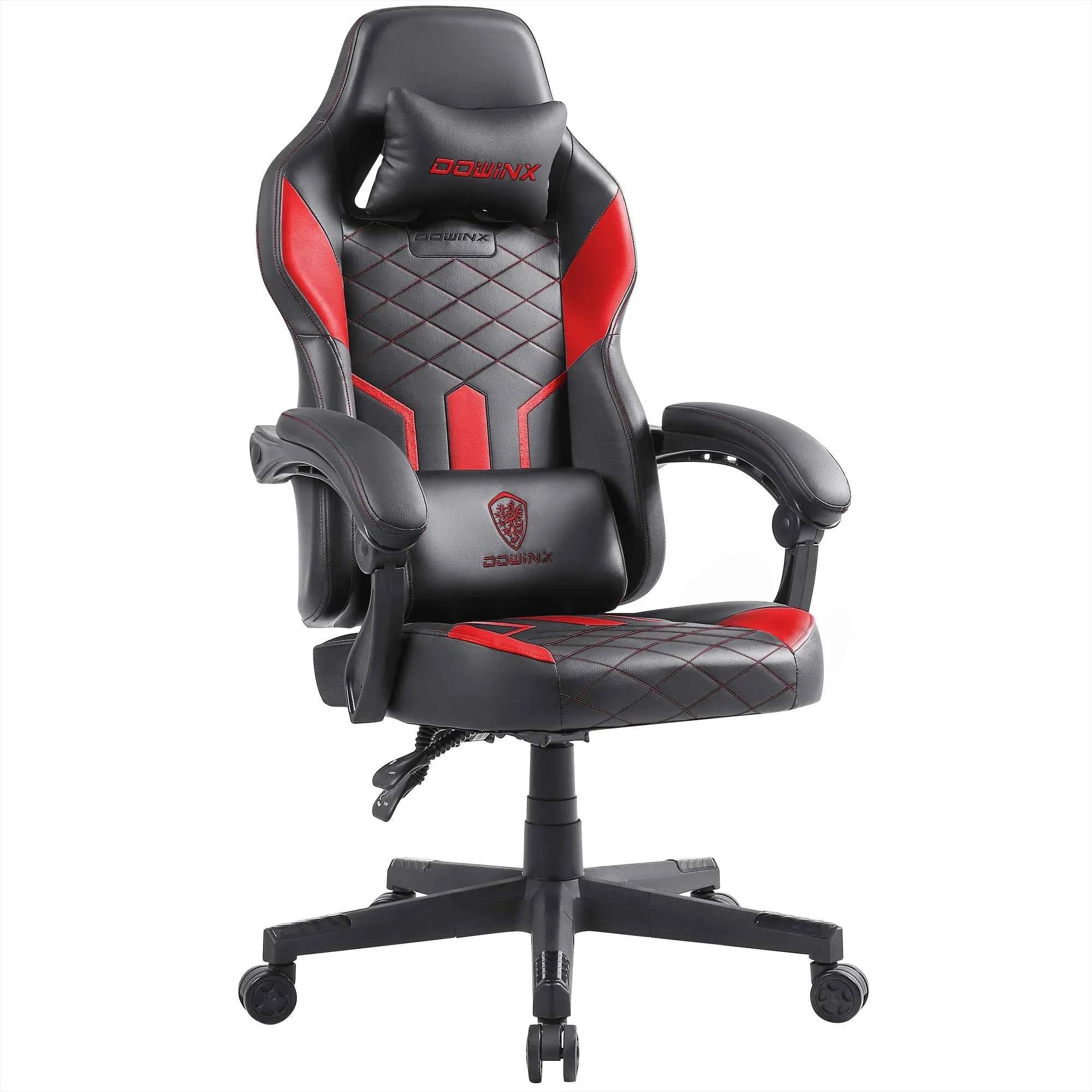 Dowinx Gaming Chair with Pocket Spring Cushion, Ergonomic Computer Chair High Back, Reclining Game Chair Pu Leather 350LBS