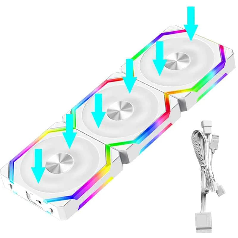 JUMPEAK CS120 ARGB Cooling Fan, 360mm/240mm, Modular Stackable Splicing PWM Silent RGB Fans For Gaming PC Case