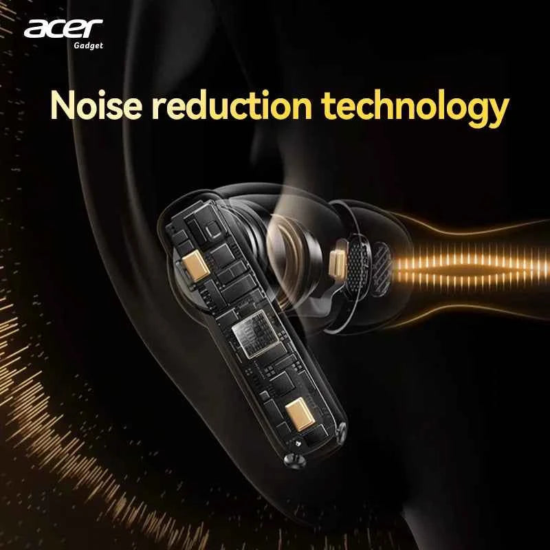 Acer Ohr548 Wireless Bluetooth Headphones with In-Ear Design, Anc Call Noise Reduction, Charging Case, Stereo Sound Effect, Low Latency for Gaming, Comfortable Fit for Sports, Running, and Fitness
