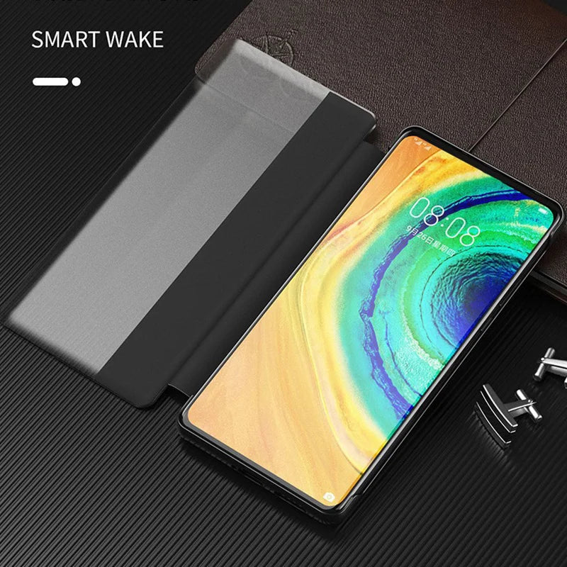 View Windows Case for Samsung Galaxy S26 S25 S24 S23 S22 S21 S20 Note 20 Ultra Plus PU Leather Smart Flip Shockproof Cover Shell
