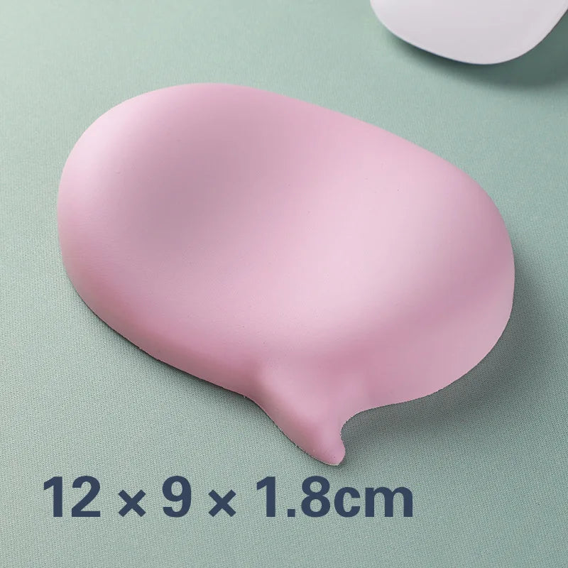 Chat Bubble Silicone Wrist Mouse Pad Keyboard Hand Rest Wrist Rest Palm Rest Wrist Pad Ergonomics White High Value Solid Color