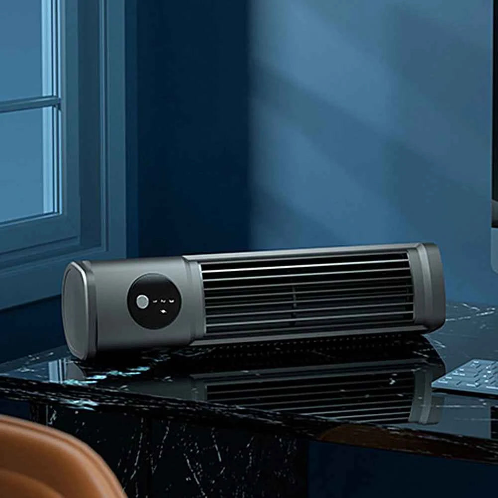 Quiet Bladeless Fan USB Rechargeable 3 Speeds Quiet Air Cooler Desktop Cooling Fan Portable Tower Fan for Home Office Dormitory