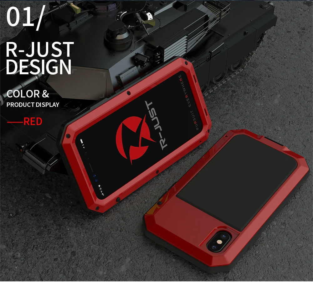 Heavy Duty Metal Aluminum Phone Case for iPhone 14 13 12 11 Pro Max XR XS 6 6S 7 8 Plus X SE Doom Armor Shockproof Case Cover