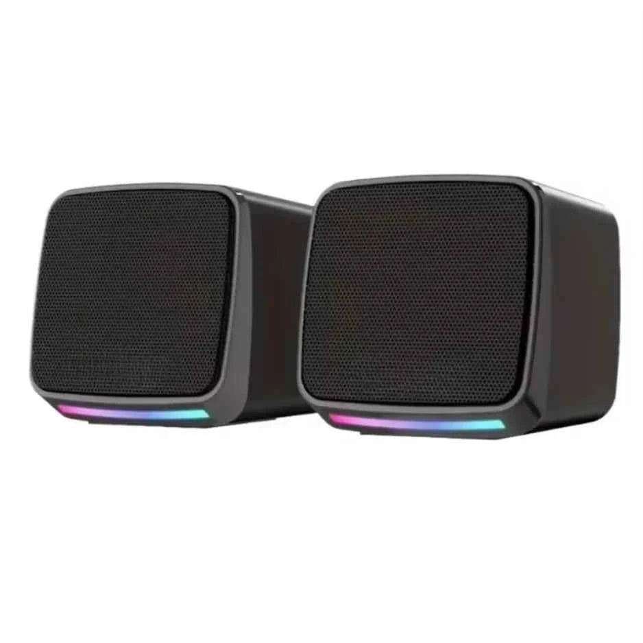 XIKCU Mini Computer Speakers (USB Powered, AUX, 6W Stereo with Cool Lights)