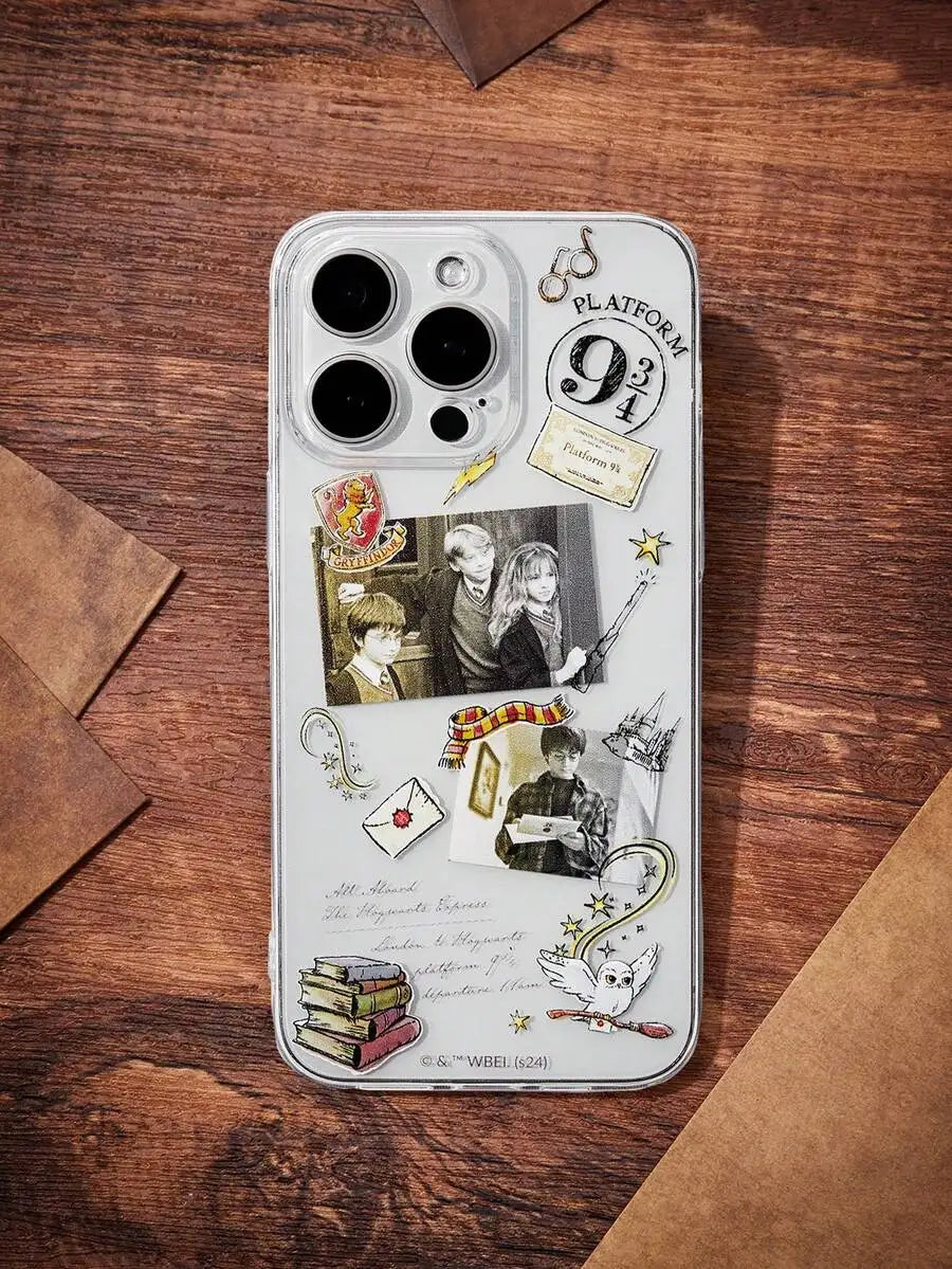 Transparent Pink Cartoon-Style Phone Case with Chill Graphic Design for iPhone