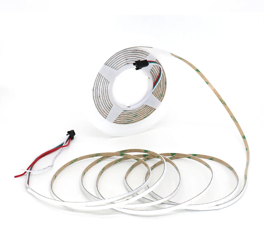 5V New 3mm Super Thin Addressable COB LED Strip RGBIC Individual Pixel Control 240LEDs WS2812B Dream Color USB Powered LED Tape