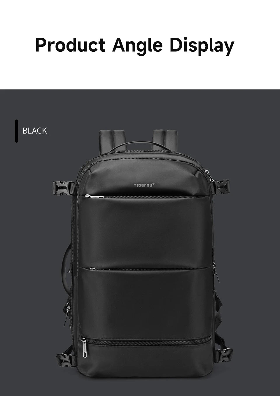 Tigernu Vacuum Compression Backpack Men Women Expandable Travel Backpacks Luggage With USB Large Capacity For 17 Laptop Back