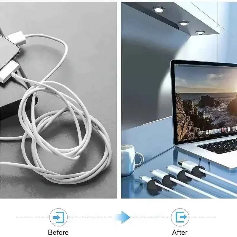 5/50Pcs Cable Clip Winder Organizer Round Charger Cord Clips Desk Tidy Management Wire Adhesive Holder Clamp in Home Office Car