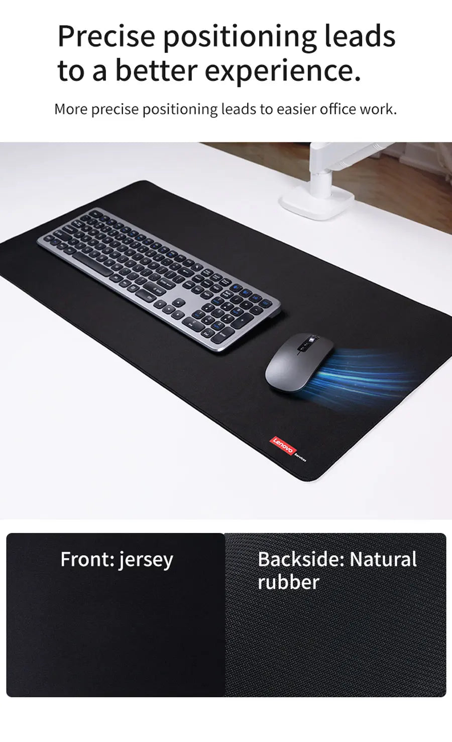 Lenovo E-Sports Gaming Extra-Thick Gaming Mouse Pad Portable Office Keyboard Desk Protector Computer Stain-Resistant Desk Pad