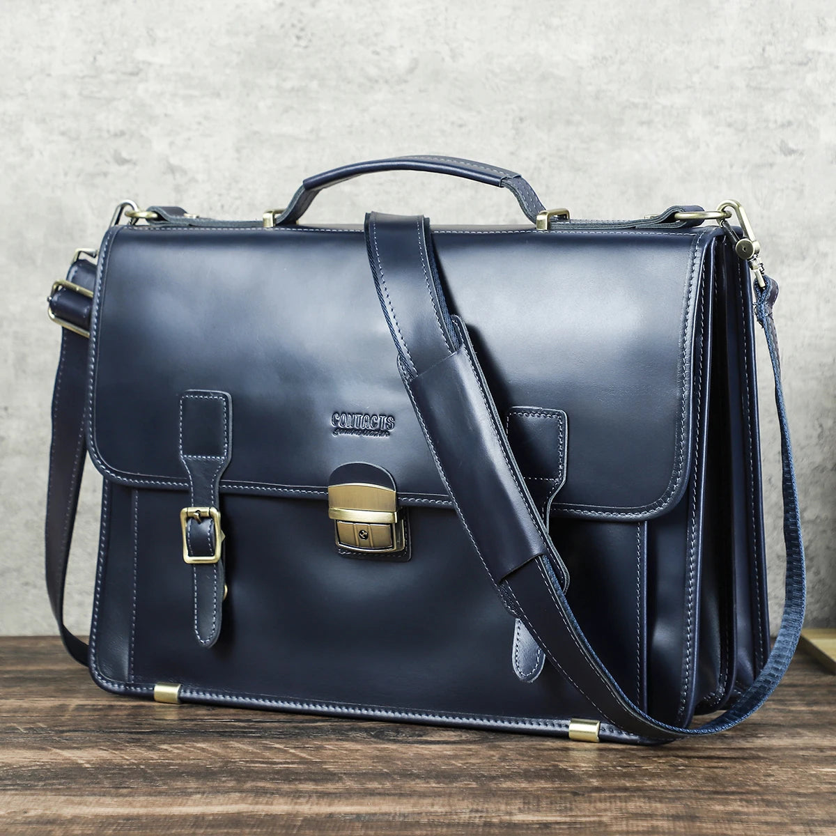 CONTACT'S Genuine Leather Business Bags for Men High Quality Briefcase Office Bag Male Tote Laptop Bags Portfolio Bag Document