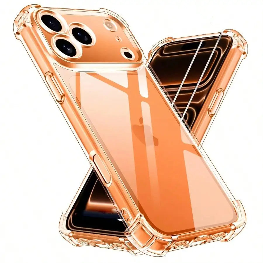 Quad-Corner Shock-Resistant Clear Case for iPhone 17 Pro Max/Air/X/16/15/14/13/12/11 – Minimalist Transparent Design