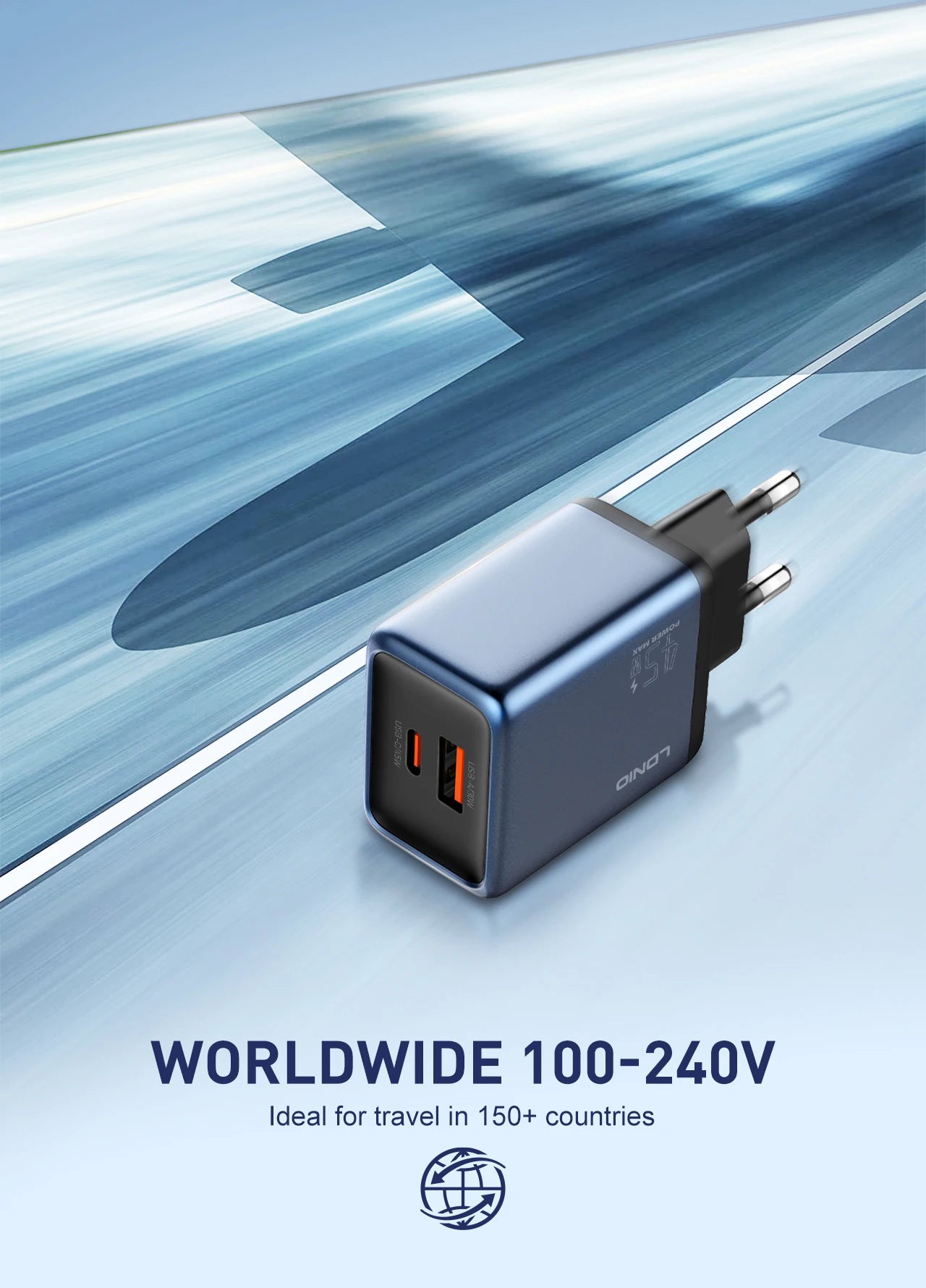 LDNIO Gan 45W Fast Charge Type-C Charger Compatible with 40W iPhone 17 pro Max Air Xiaomi Samsung Ultra - Fast Charging Adapter