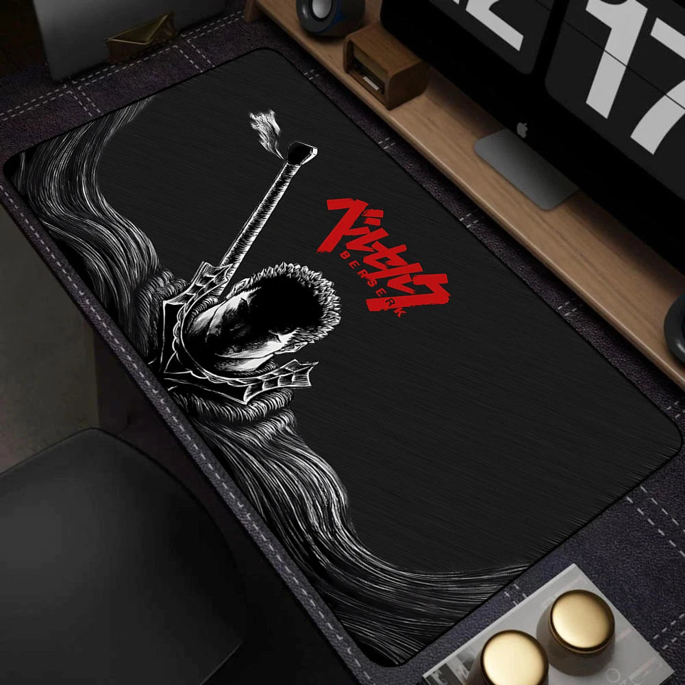 Black White Anime Mouse Pad Guts sword in berserk Gamer Mouse Mat Computer gaming Accessories Keyboard Laptop mouse Desk pad
