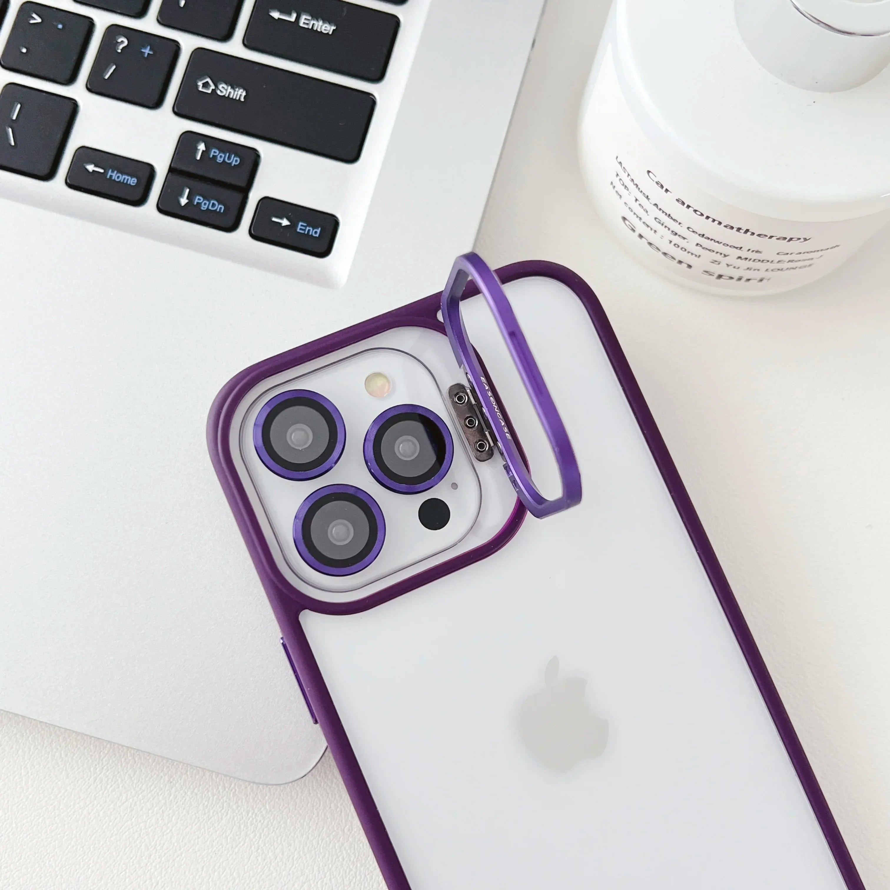 Lens Metal Ring Protector Stand Case For iPhone 15 16 14 13 12 11 Pro Max 16 Plus Camera Glass Protection Transparent Back Cover