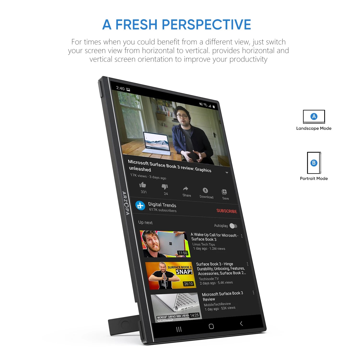 ARZOPA 16.1'' 100% sRGB Portable Monitor FHD1080P IPS Screen Second Monitor External Screen for MAC Laptop PC Xbox/PS/Switch,Z1C - WinSupport Tech