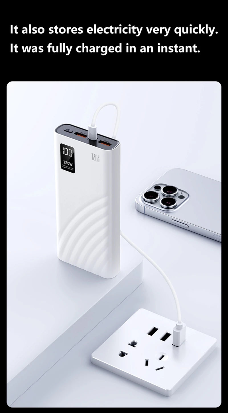 2025 New CCC Certified 20000mAh 74Wh 120W טעינה מהירה Type C Digital Display Magnetic Power Bank for iOS Android