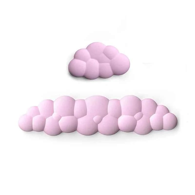 Cloud Shape Wrist Rest Pad Soft  PU Material Anti-Slip Rubber Base Memory Foam for 100 Keys 87 Keys 68keys Keyboard Mousepad