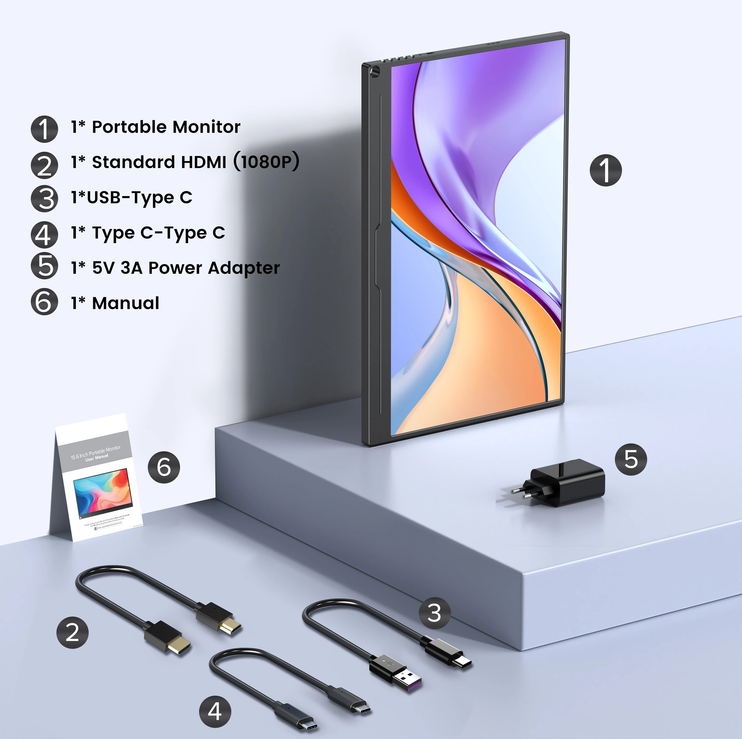 EVICIV Portable Monitor 15.6