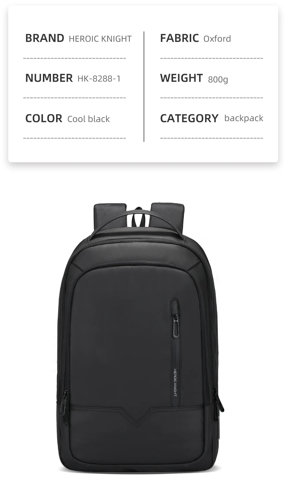 Heroic Knight Slim Man Laptop Backpack Waterproof School Bag With USB Charging For Boys Teenagers Luxury Backpack Men On Work
