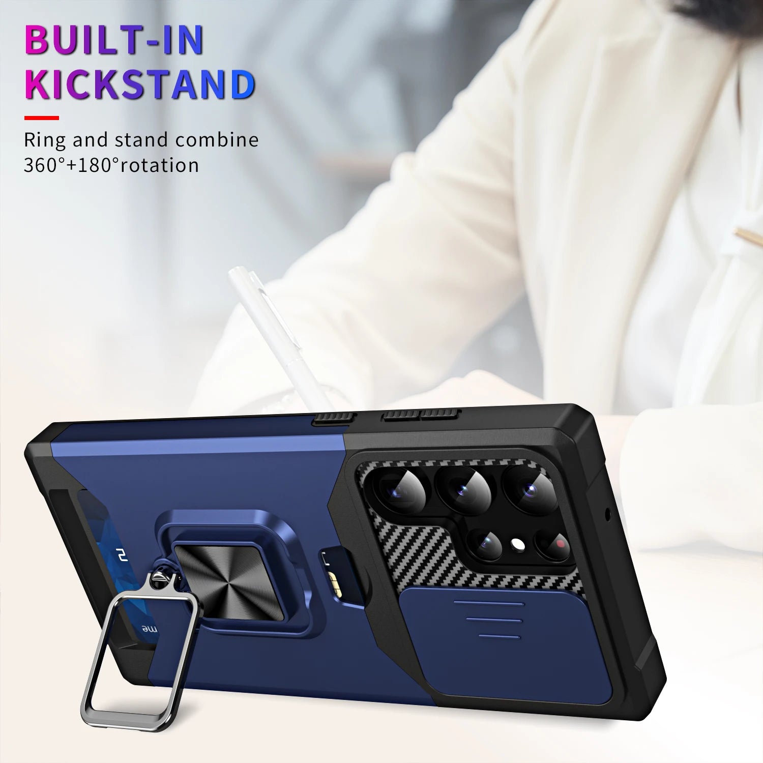 Card Slot Wallet Ring Holder Case For Samsung Galaxy S25 S24 S23 S22 Ultra S22 S23 Plus S21 Armor Kickstand Bumpers Cover