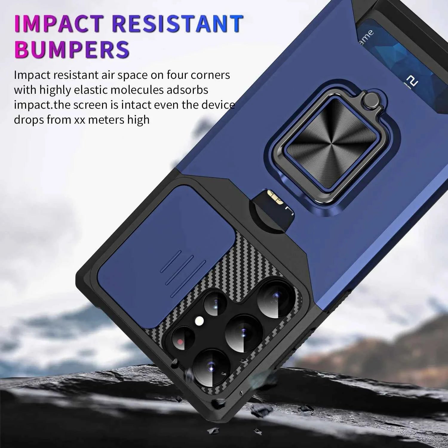 Card Slot Wallet Ring Holder Case For Samsung Galaxy S25 S24 S23 S22 Ultra S22 S23 Plus S21 Armor Kickstand Bumpers Cover